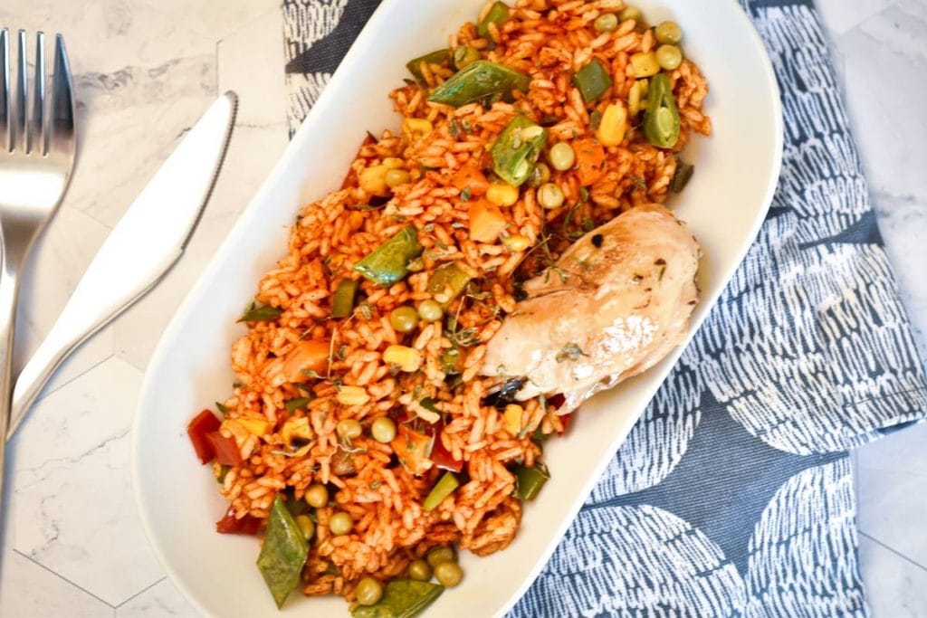Nigerian Jollof Rice with Chicken