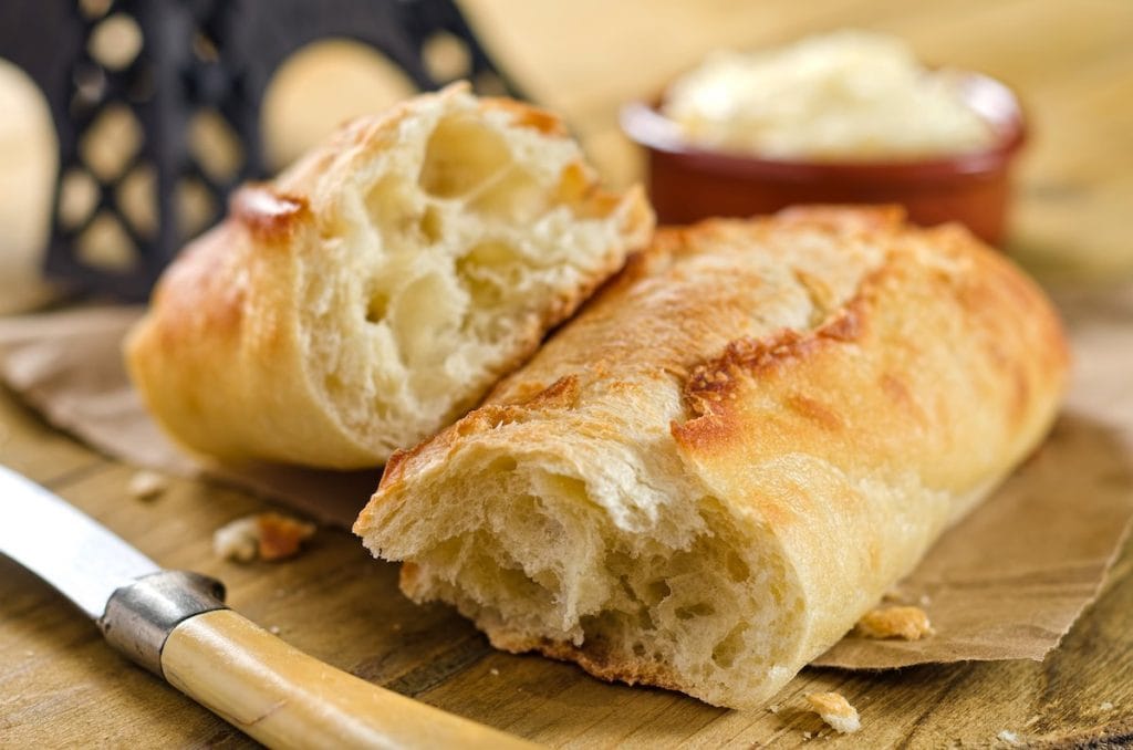 These crunchy French baguettes have a soft yet chewy interior with perfect crusting made with King Arthur Flour!