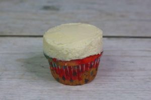 step 8 red white and blue cupcake frosted