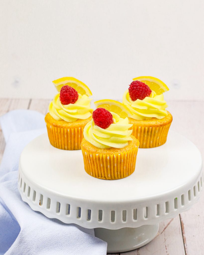 lemon cupcakes with raspberry filling