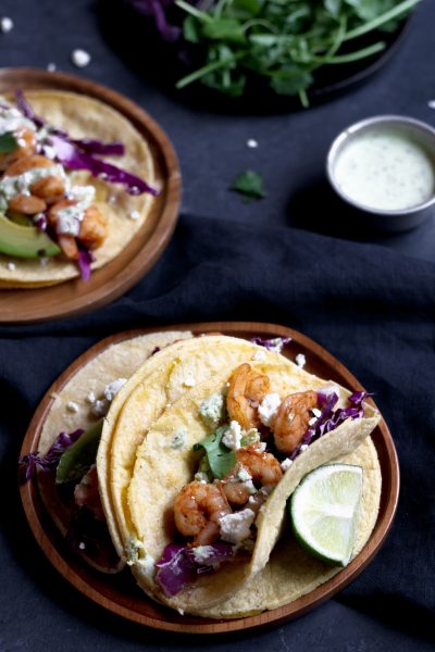 Spicy Shrimp Tacos with Cilantro-Lime Crema