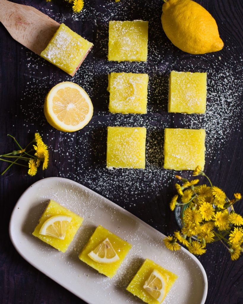 Vegan Lemon Bars (Gluten Free, Eggless)
