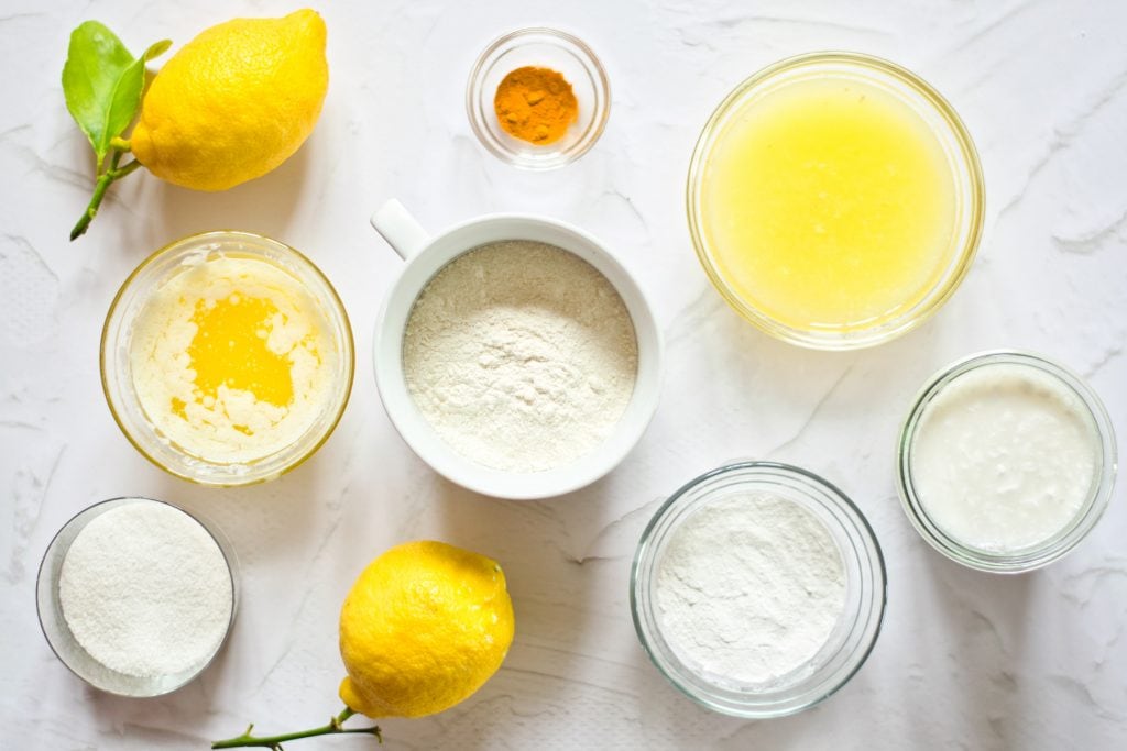 vegan gluten free lemon bars - ingredients