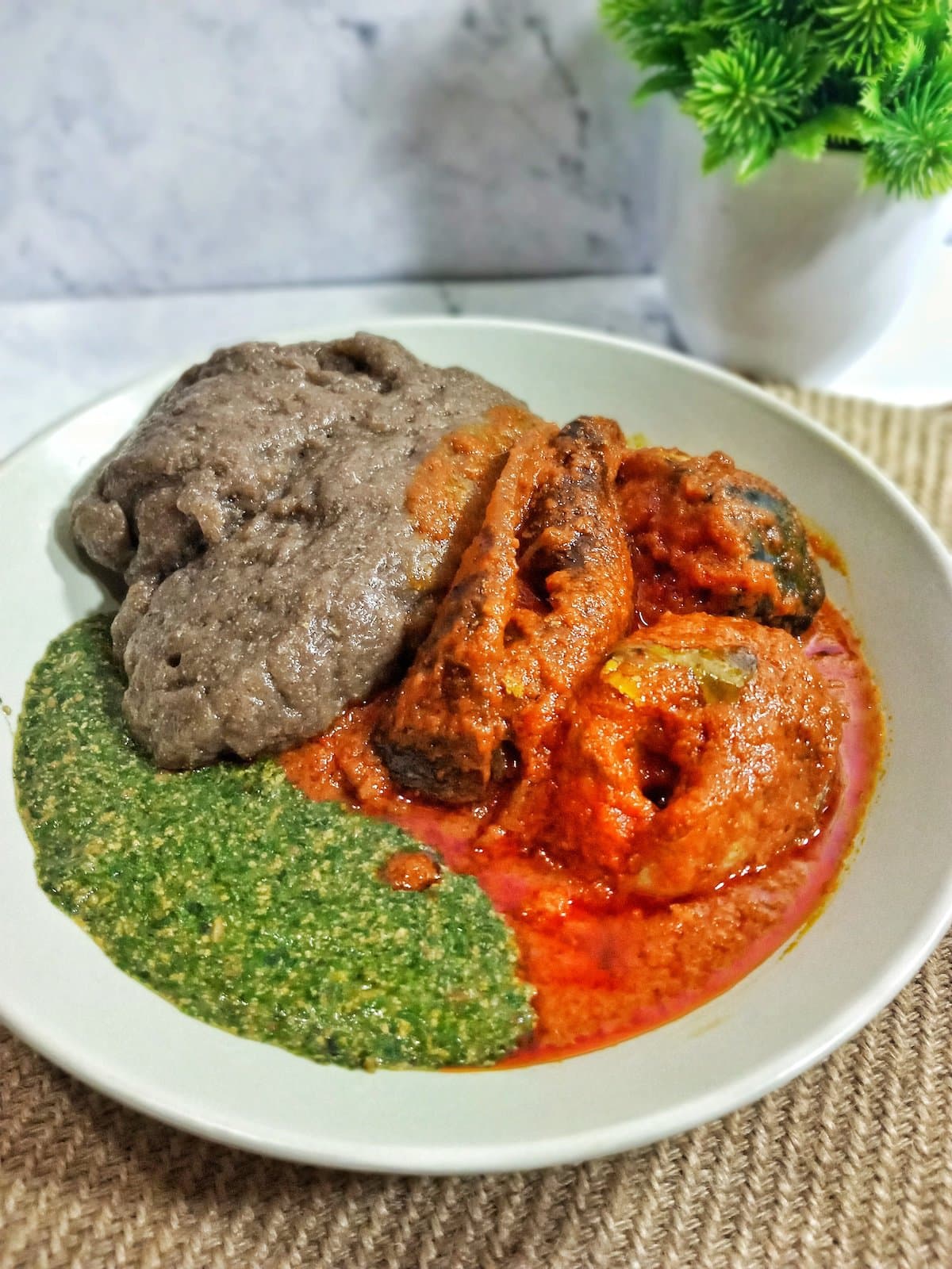 Easy Nigerian Ewedu Soup Recipe (Jute Leaves Soup and Amala)