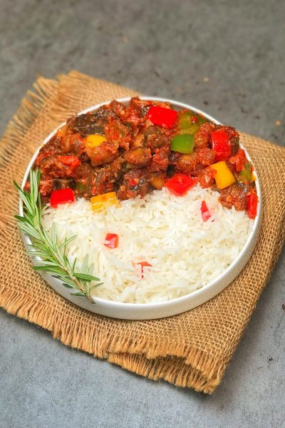 Nigerian Gizdodo - Peppered Gizzard and Plantain