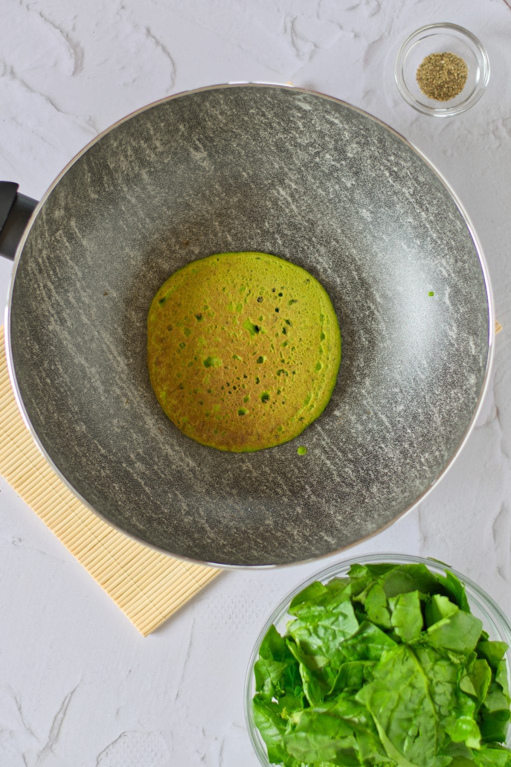 Eggless Spinach Pancake Recipe (No Refined Sugar)