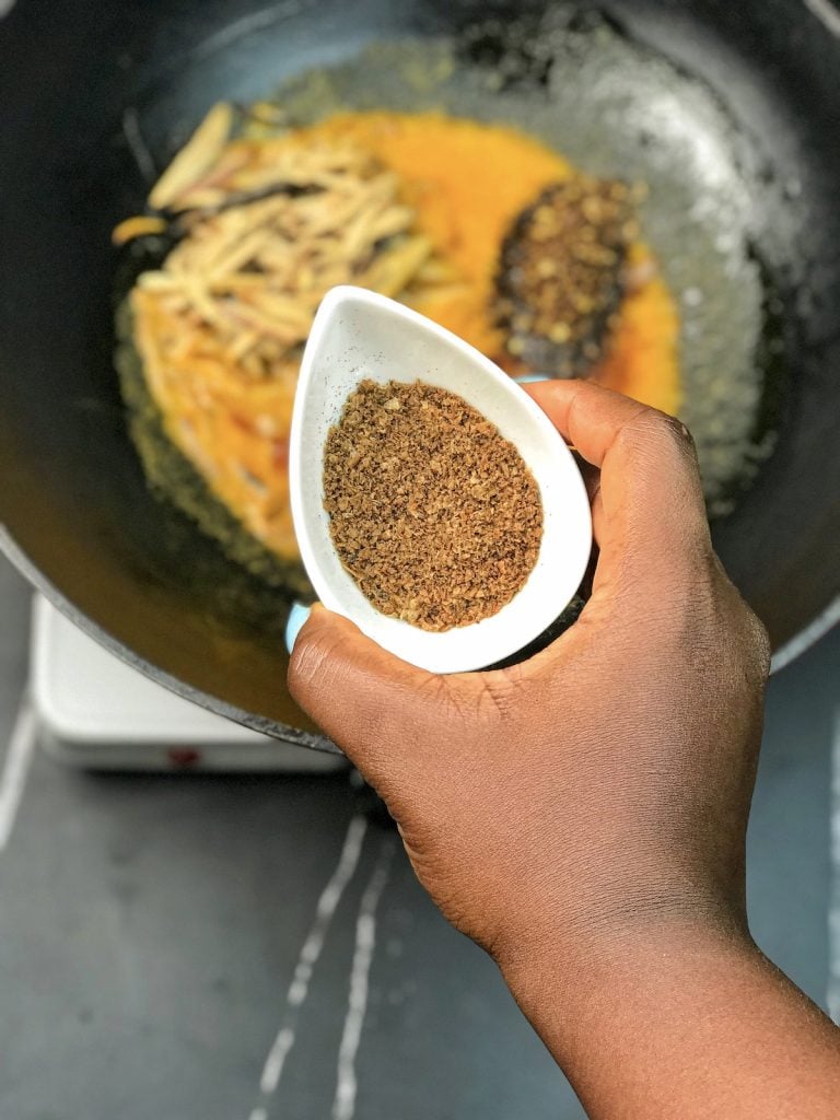 step 7 calabash nutmeg - how to make nigerian nkwobi