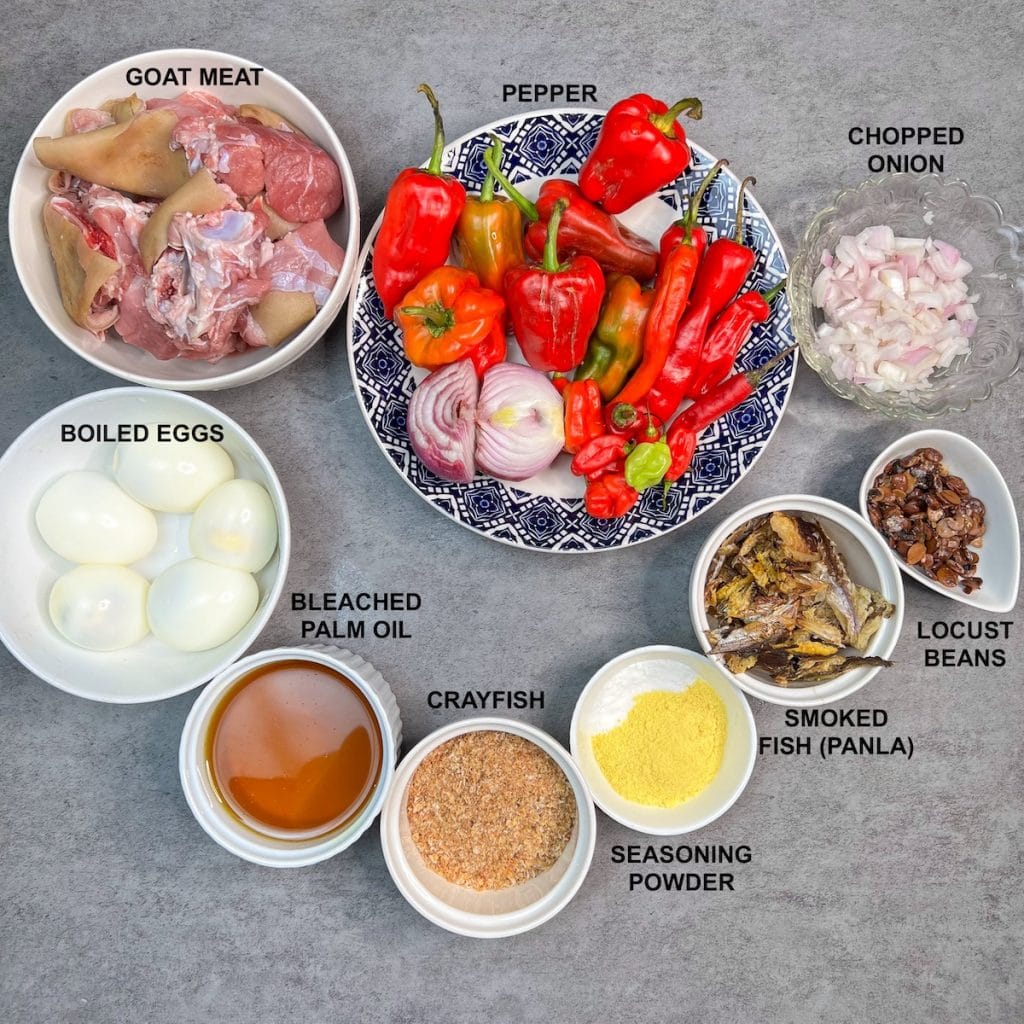 ingredients for ofada stew