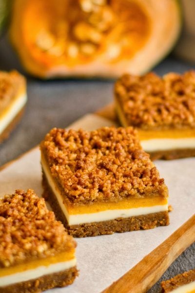 vegan pumpkin cheesecake bars
