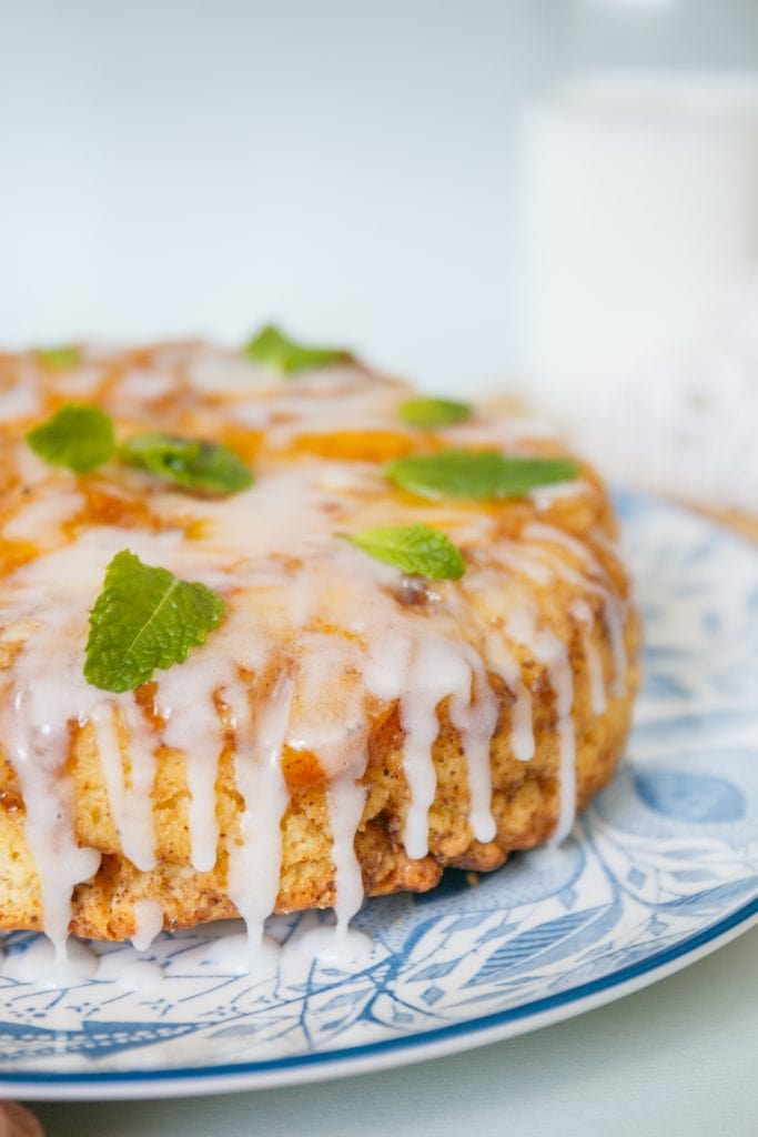 Peach Cobbler Pound Cake Recipe with cream cheese