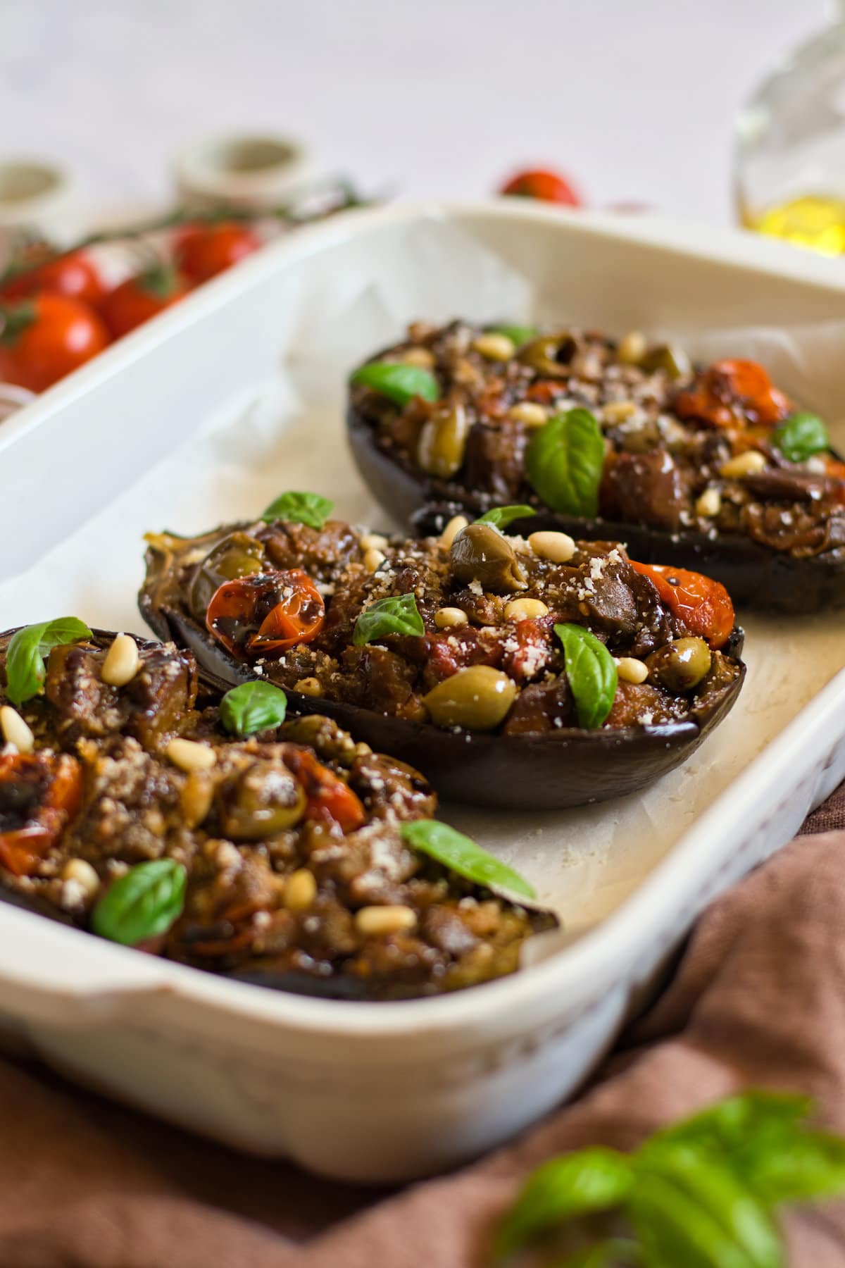 Vegan Stuffed Eggplant (Mediterranean Stuffed Eggplant)