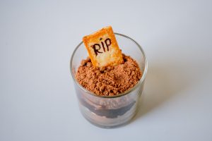 Step 5- Halloween Graveyard Pudding Cups recipe