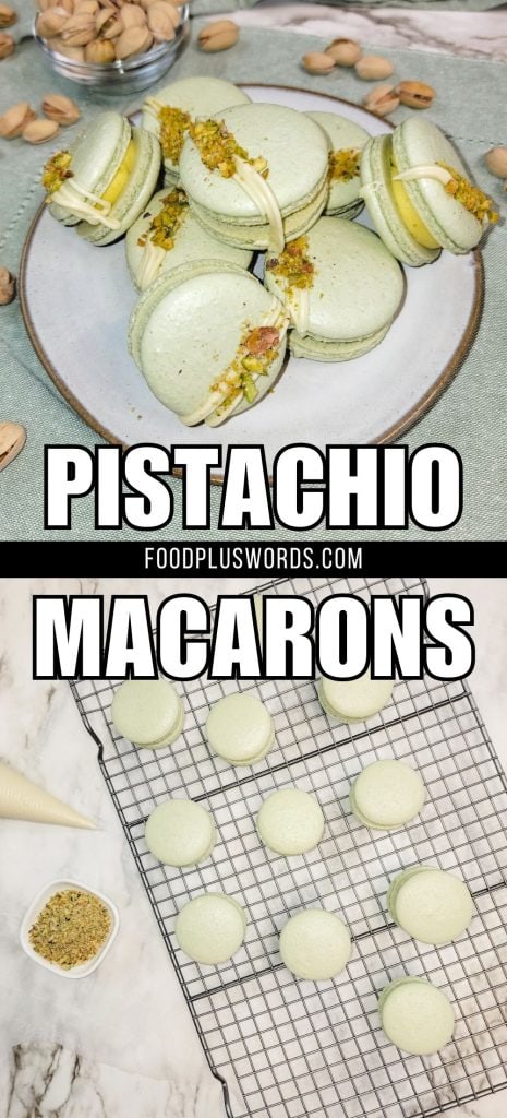 Pistachio Macarons With White Chocolate Ganache