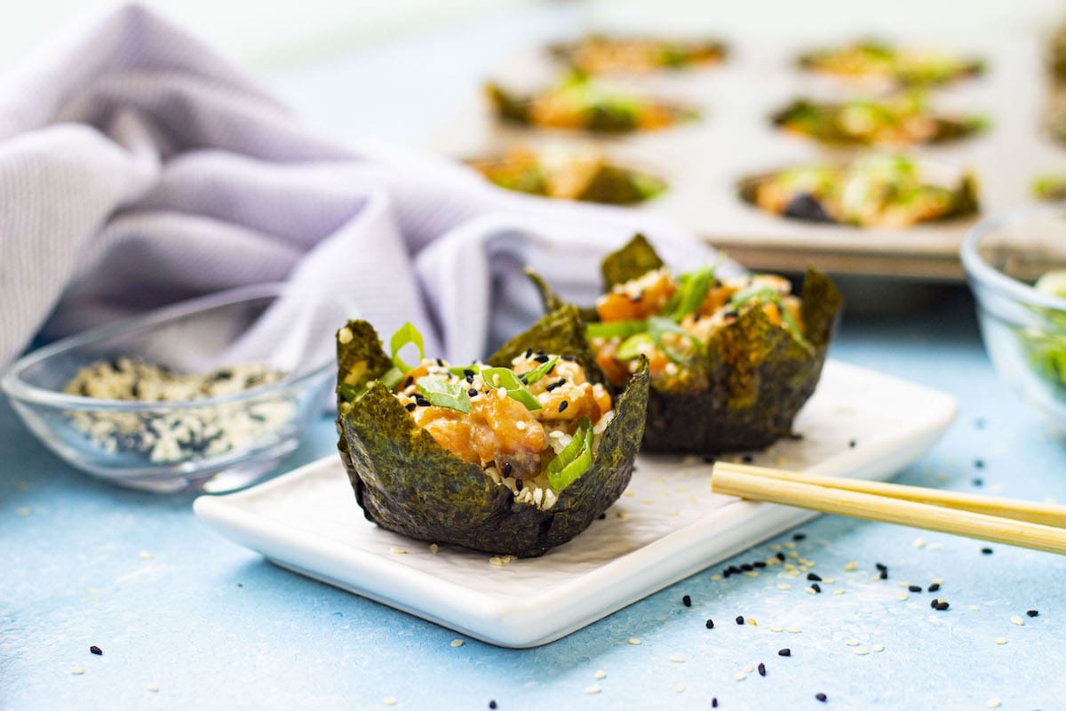 Sushi Bake Cups (Viral Baked Salmon Sushi Cups Recipe)