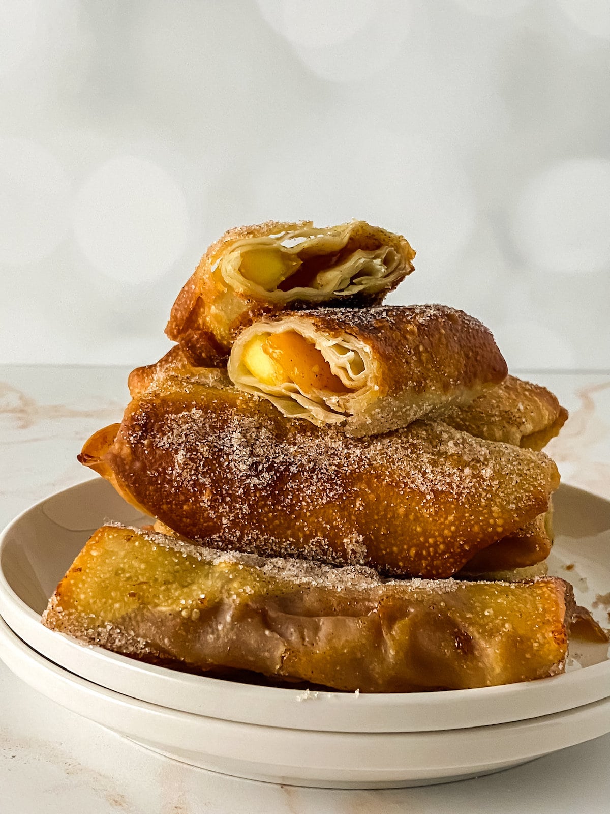 peach cobbler egg rolls recipe