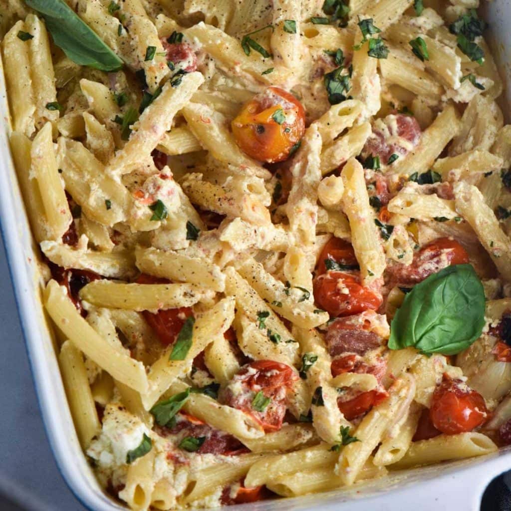 Baked Goat Cheese Pasta by The Dizzy Cook