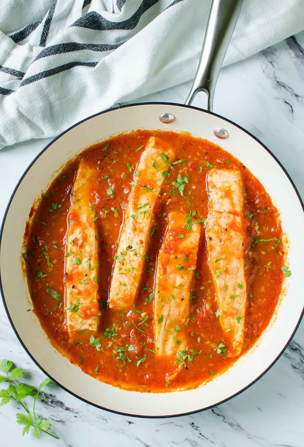 Garlic Salmon in Tomato Sauce by Watch What U Eat