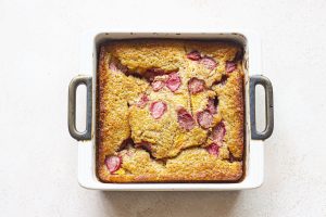finished strawberry peach cobbler