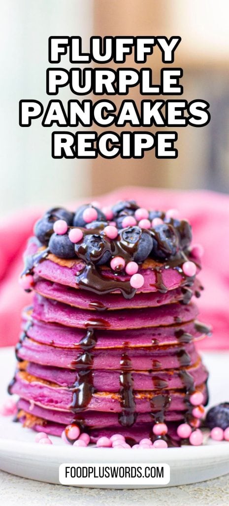 Fluffy purple pancakes recipe.