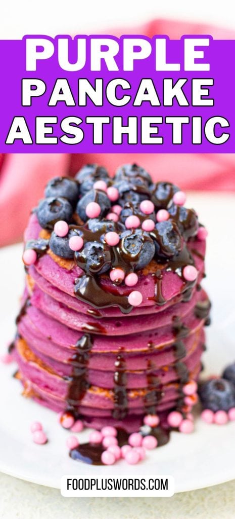 A plate of purple pancakes with an aesthetic twist.