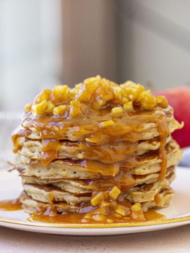 Easy Fluffy Caramel Apple Pancakes Story
