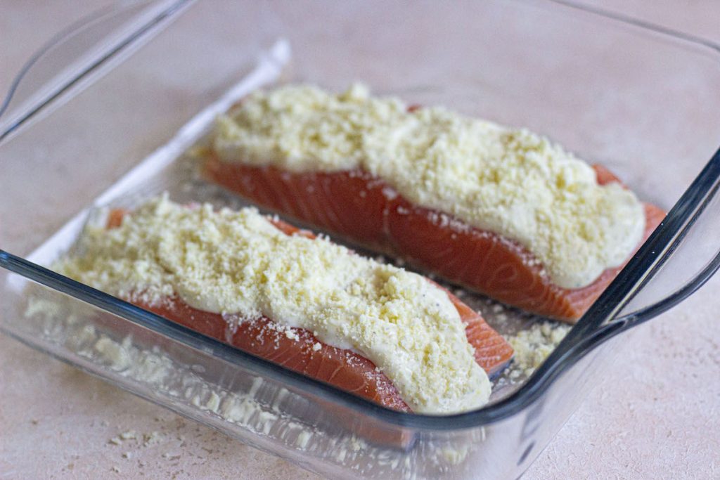 step 4b baked salmon with mayonnaise