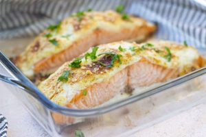 step 6a baked salmon with mayonnaise