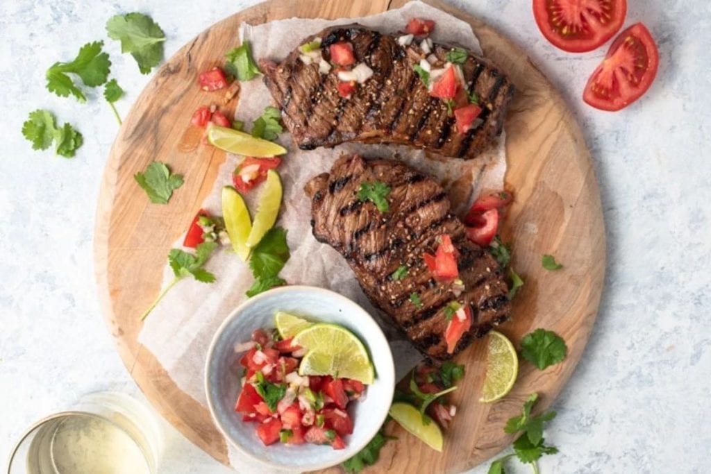 GRILLED STEAK WITH BEER MARINADE WITH SALSA FRESCA BY A TASTE FOR TRAVEL
