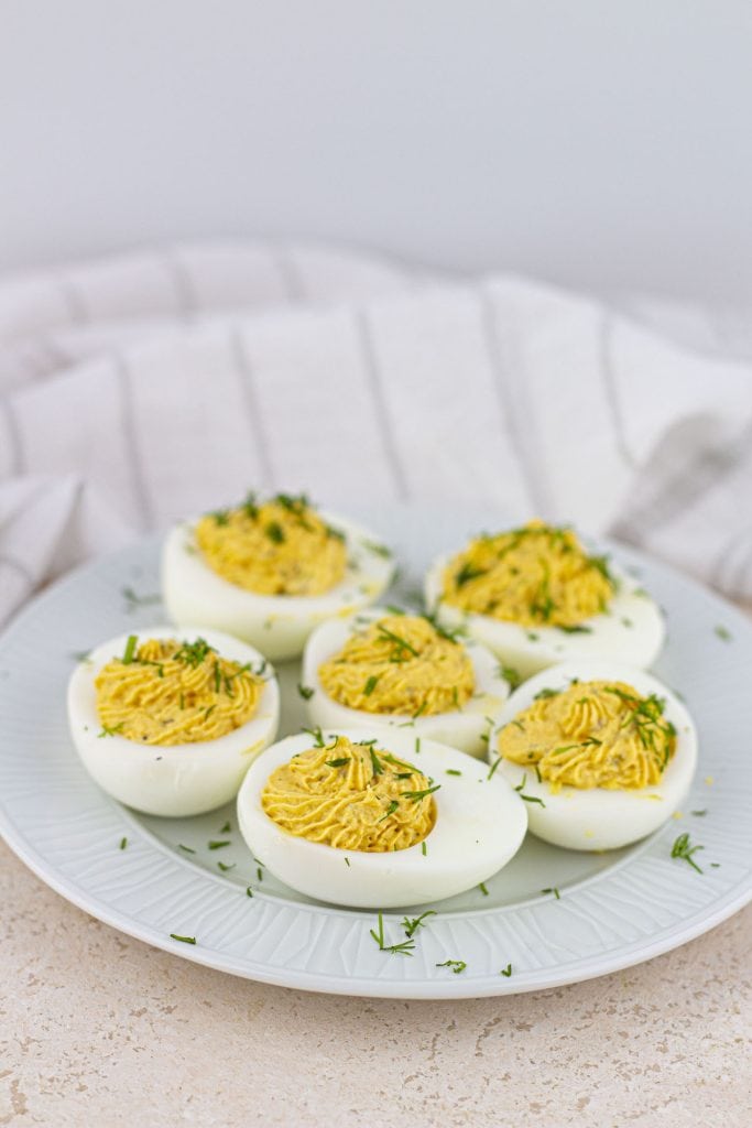 deviled eggs with relish and mustard