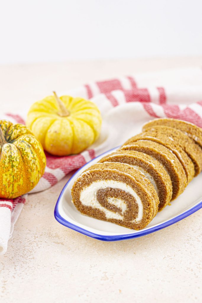 pumpkin roll with cream cheese filling