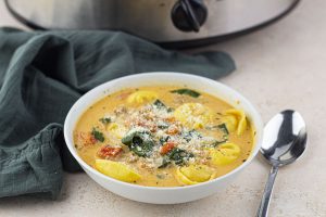 crockpot tortellini soup with sausage and cream cheese