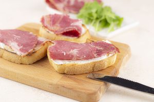 step 4 prosciutto arugula bruschetta