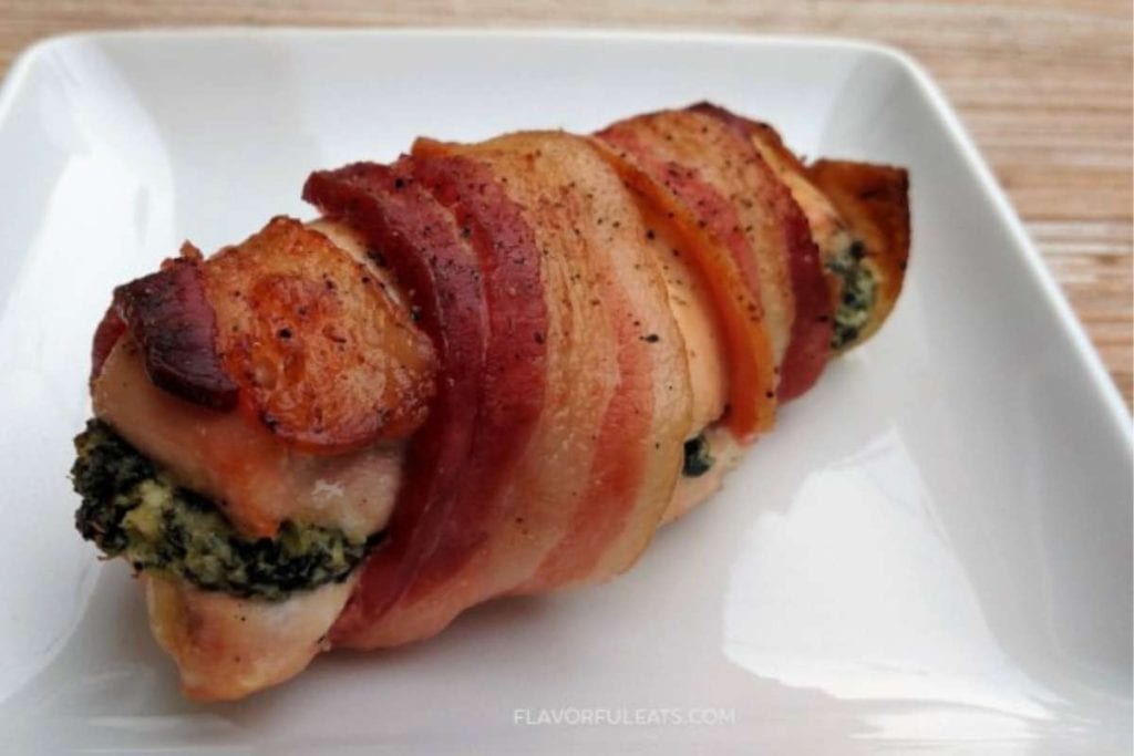 BACON WRAPPED SPINACH GOAT CHEESE CHICKEN BY FLAVORFUL EATS