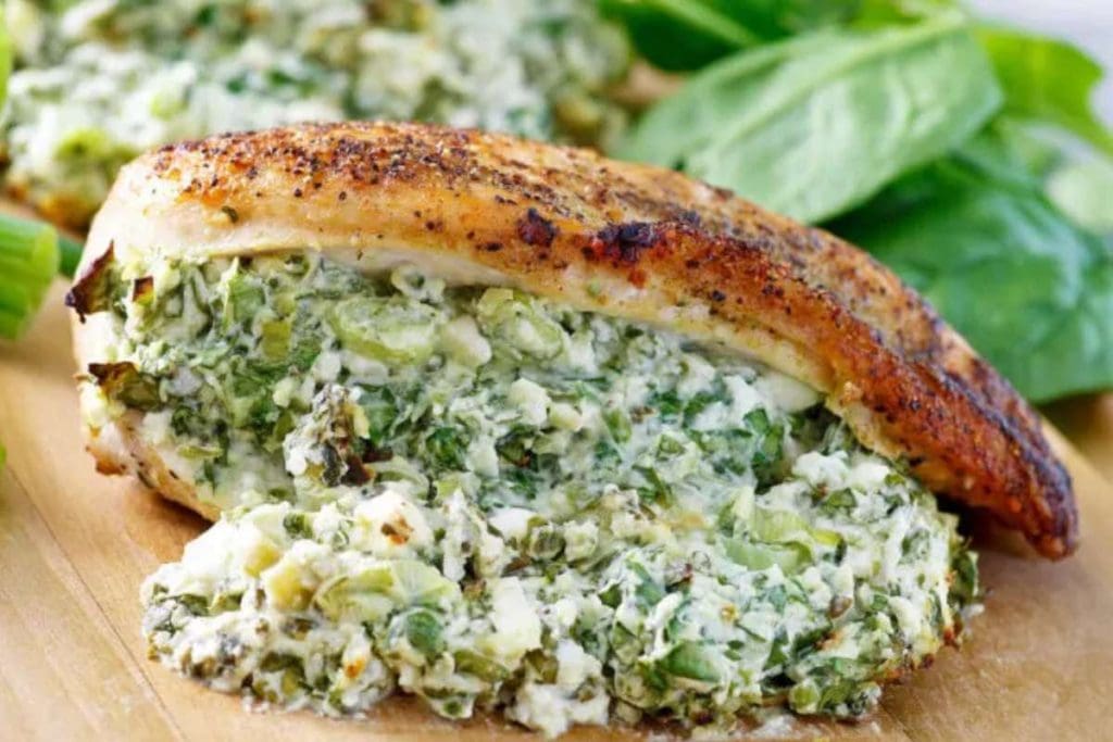 FETA AND SPINACH STUFFED CHICKEN BREAST BY COOKING WITH CARLEE