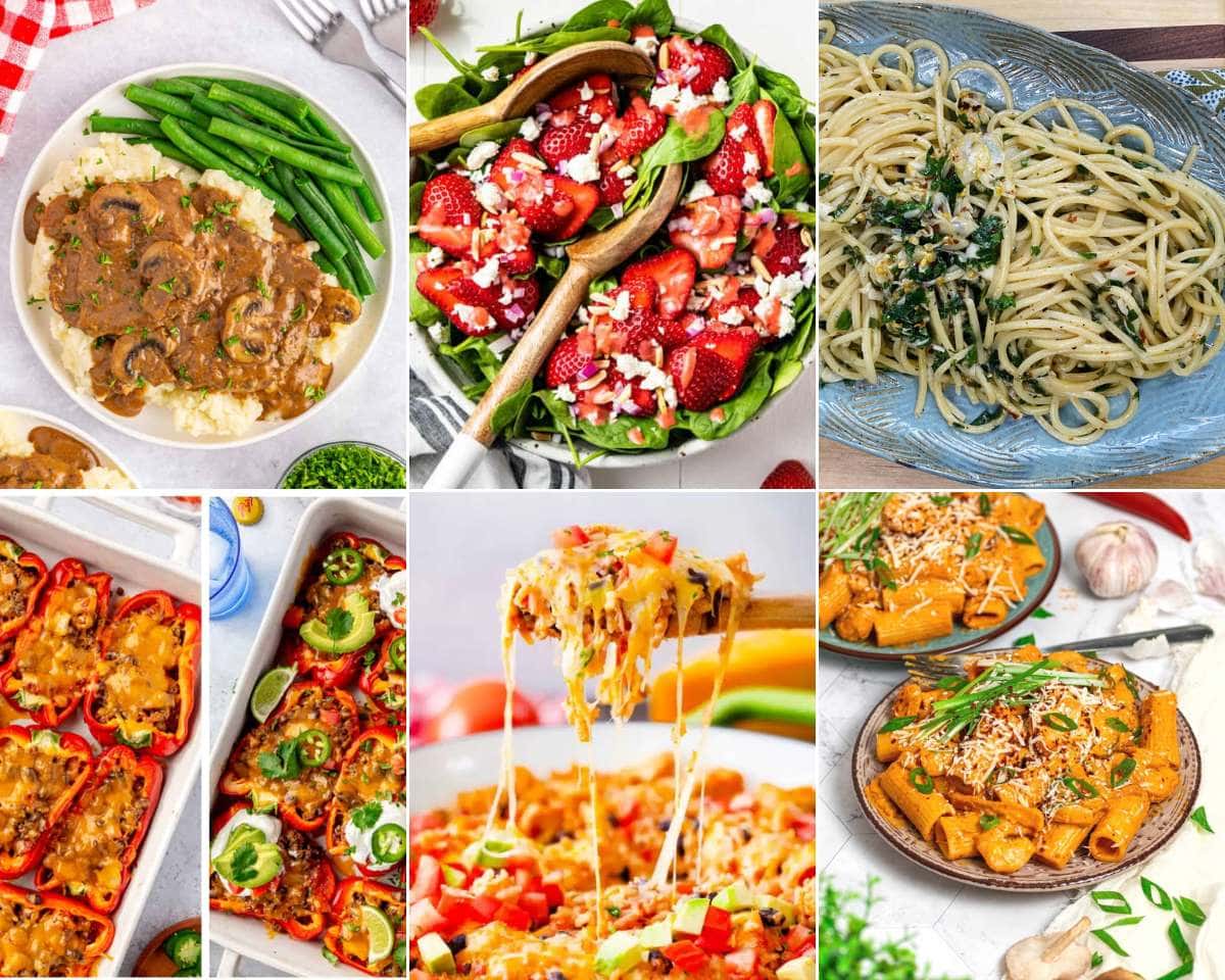 A collage of pictures showcasing a variety of mouthwatering pasta dishes is perfect for inspiring your "What to eat this week" menu planning.