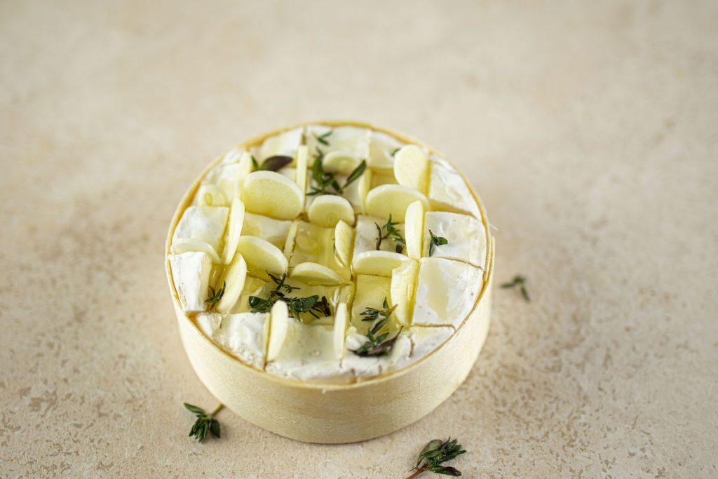 herb and garlic baked brie
