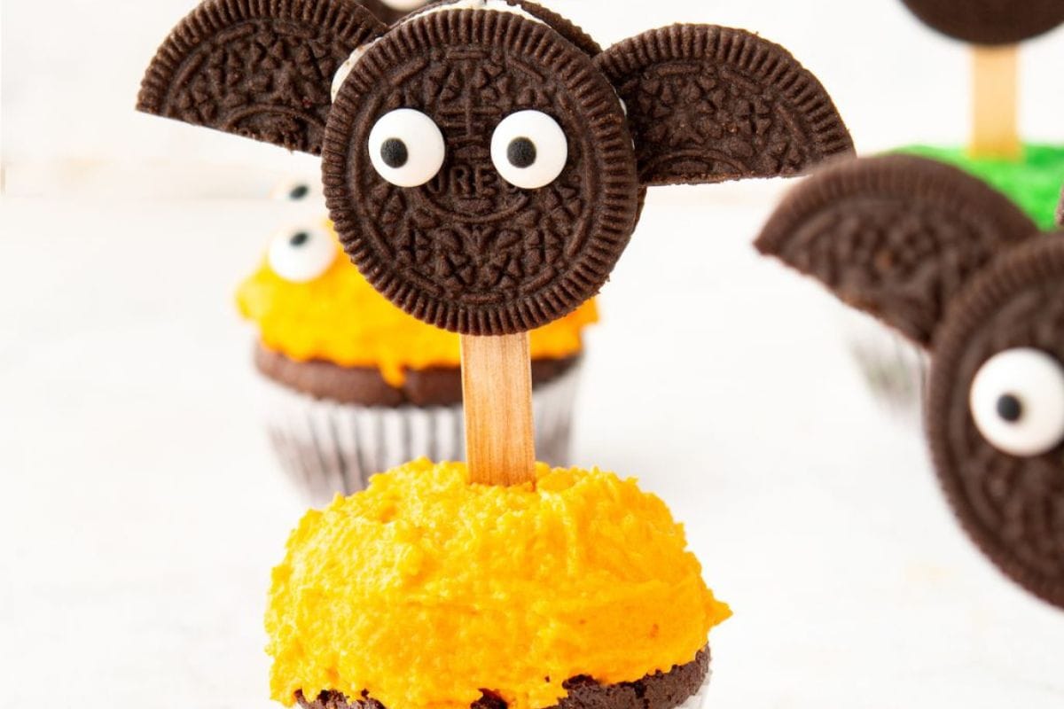 Halloween Bat Cupcakes Yellow by Food Plus Words
