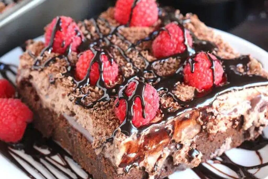 Chocolate Baileys Poke Cake by Sweet and Savory Meals