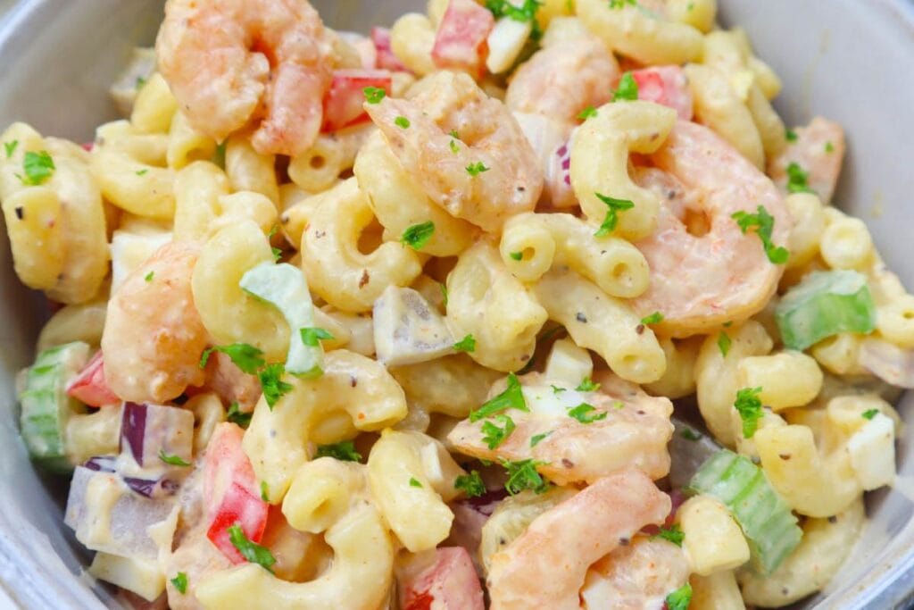 Creamy Macaroni Shrimp Salad with Old Bay by Bless This Meal