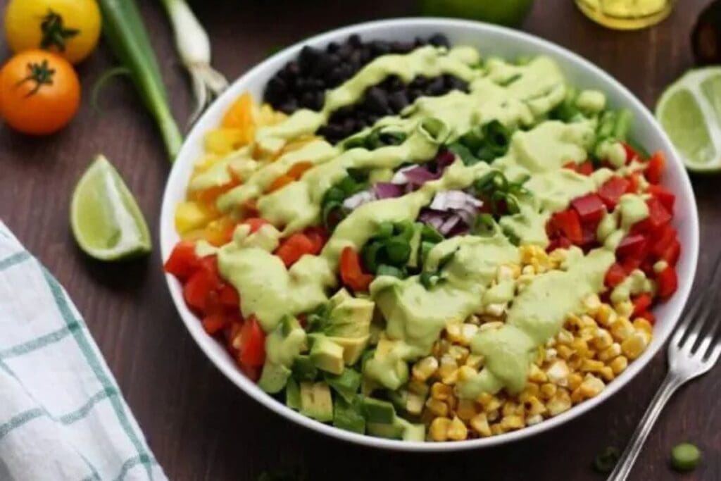 Mexican Chopped Salad with Avocado Dressing by Happy Kitchen