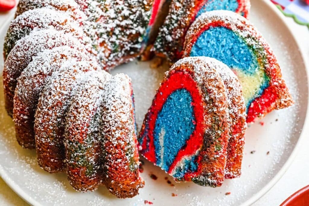 Red White Blue Marble Cake by I Heart Eating