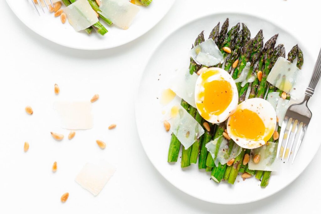 Roasted Asparagus Salad With Eggs by Maple and Mango