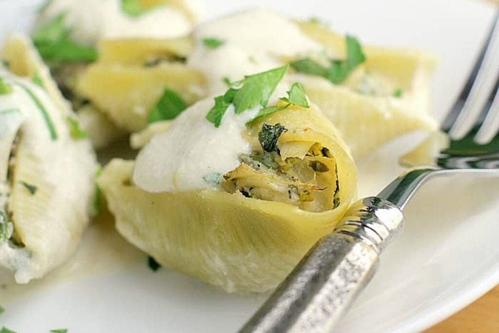 Spinach Artichoke Stuffed Shells by Ericas Recipes