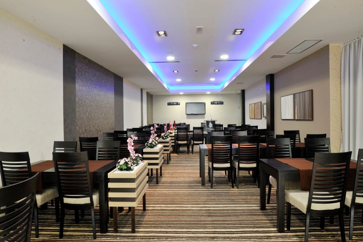 Steakhouse interior.Shock