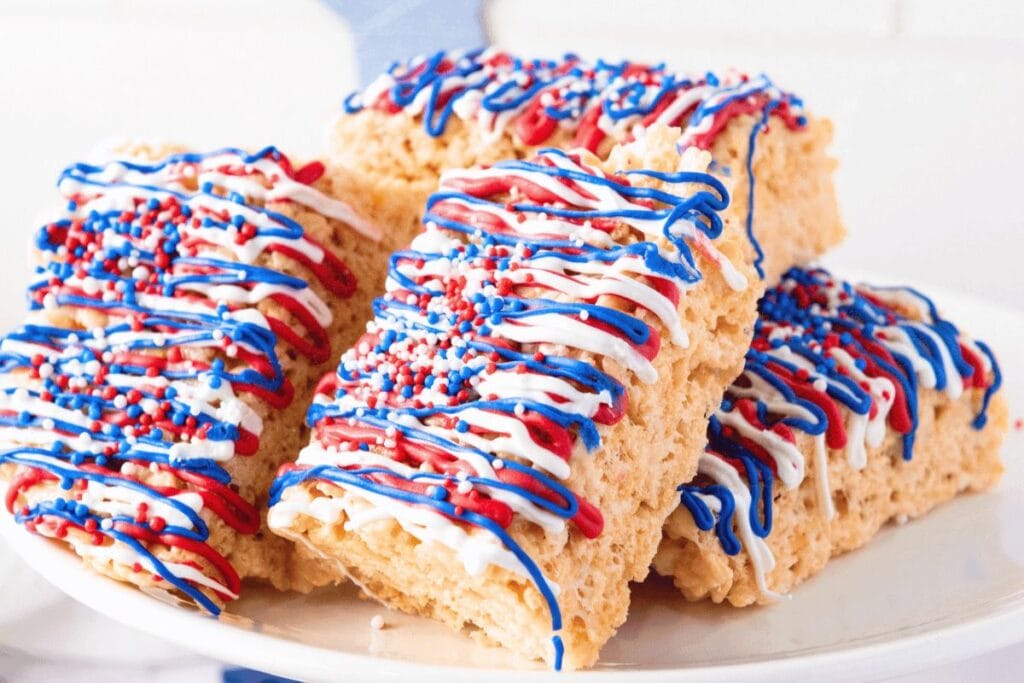 4th of July Rice Krispie Treats by Party On Three