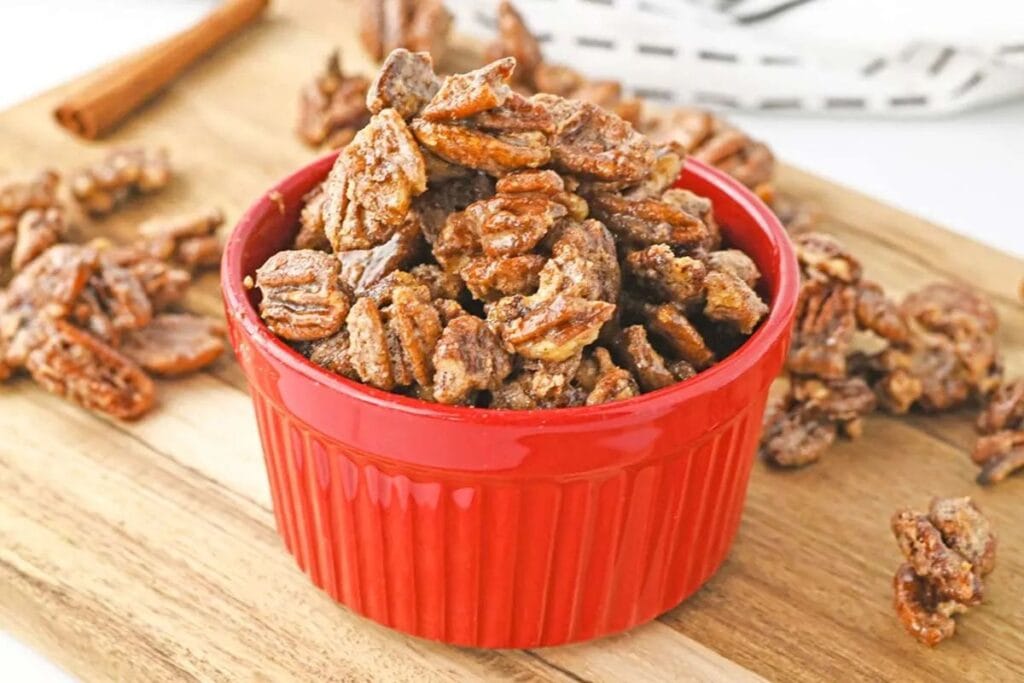 Air Fryer Candied Pecans by Trop Rockin