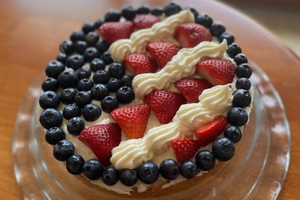American Flag Sourdough Fruit Pizza by Rooted At Heart