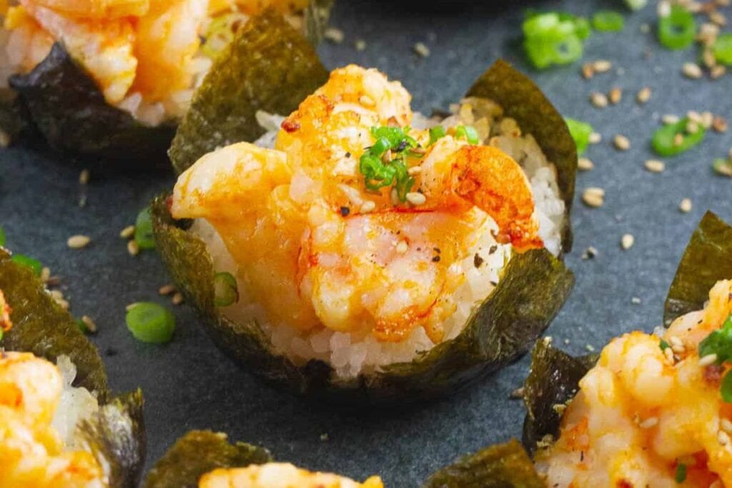 Baked Sushi Cups with Spicy Shrimp by Plates by Nat