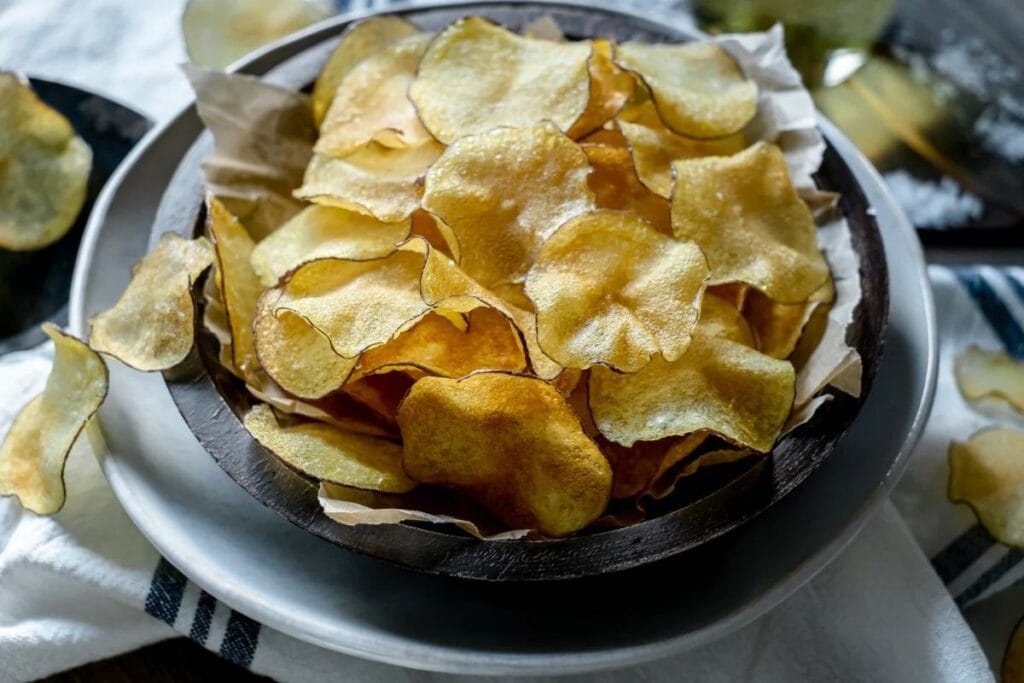 Crispy Homemade Potato Chips by Peak to Plate