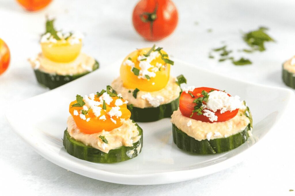 Cucumber Hummus Bites by Salads4Lunch